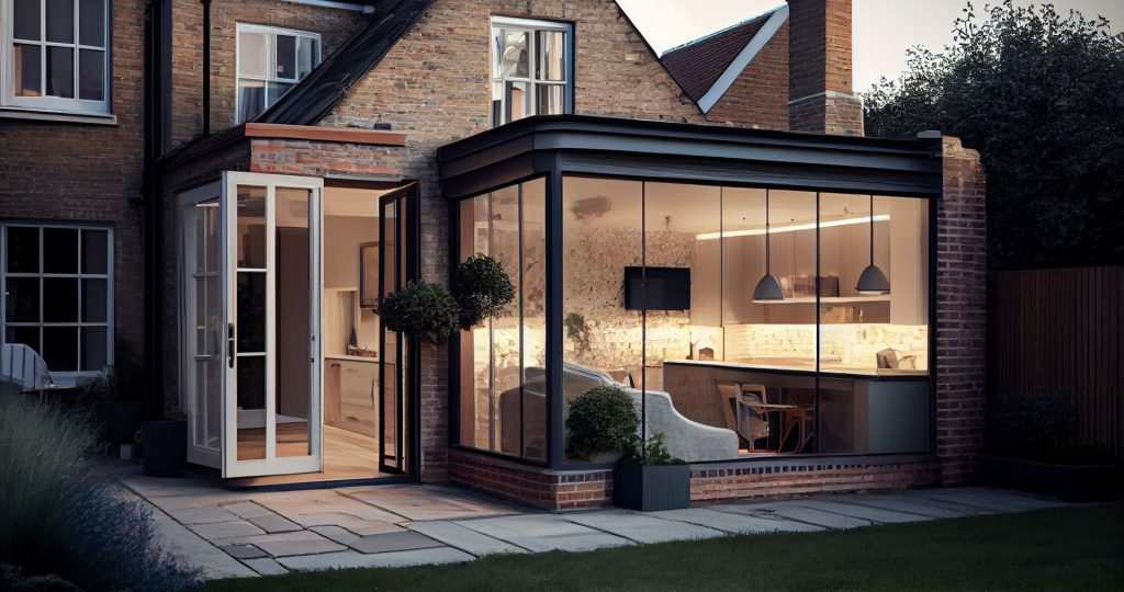 UK house with extension on the back